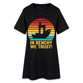 En Benchy, nous avons confiance – Design rétro d’impression 3D - Robe T-shirt Femme - noir - Devant
