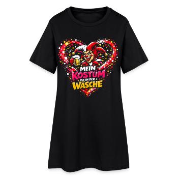 Karneval Party Outfit Kostüm Ist In Der Wäsche - Frauen T-Shirt-Kleid - Schwarz - Vorne