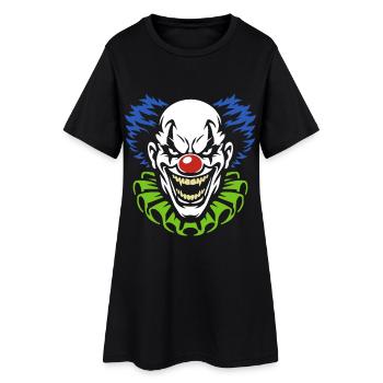 Clown démoniaque avec un costume souriant - Robe T-shirt Femme - noir - Devant