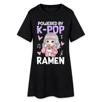 Propulsé par des ramen K-Pop - Robe T-shirt Femme - noir - Devant