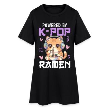 Propulsé par des ramen K-Pop - Robe T-shirt Femme - noir - Devant