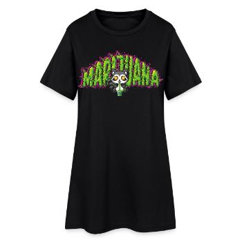 Marijuana Raccoon - Women’s T-Shirt Dress - black - Front