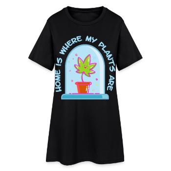 Home is where my plants are - Women’s T-Shirt Dress - black - Front