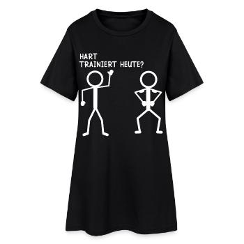 Stick figure HARD TRAINS TODAY Funny - Women’s T-Shirt Dress - black - Front