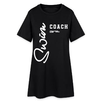 Entraîneur de natation classique au bord de la piscine pour les chefs d’équipe - Robe T-shirt Femme - noir - Devant