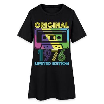 Originalkassette von 1976 50th Anniversary 50 Year Tee - Frauen T-Shirt-Kleid - Schwarz - Vorne