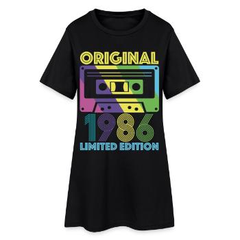 Originalkassette 1986 40th Anniversary 40 Year Tee - Frauen T-Shirt-Kleid - Schwarz - Vorne