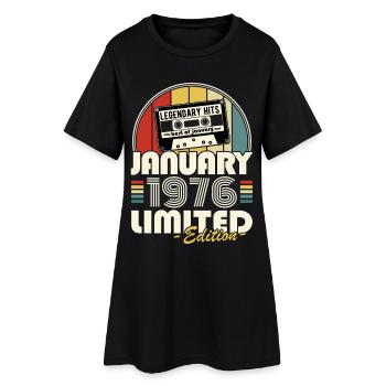 Vintage 1976 janvier Rétro Cadeau D'anniversaire - Robe T-shirt Femme - noir - Devant
