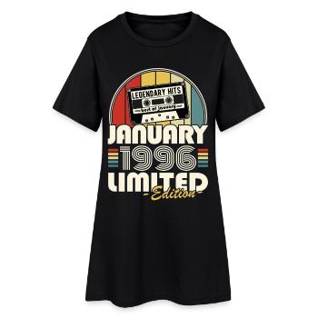 Vintage 1996 January Retro Birthday Gift - Women’s T-Shirt Dress - black - Front