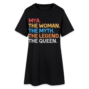 Mya Die Frau Der Mythos Die Legende Die Königin - Frauen T-Shirt-Kleid - Schwarz - Vorne