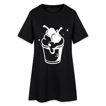 Dessin de coupe glacée - Robe T-shirt Femme - noir - Devant