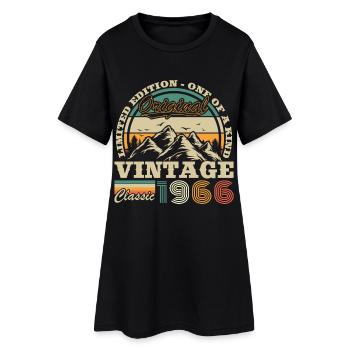 1966 Vintage Retro Geburtstagsgeschenk - Frauen T-Shirt-Kleid - Schwarz - Vorne