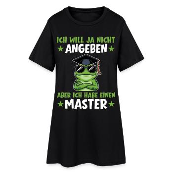 Masterprüfung bestanden Frosch Abschluss Geschafft - Frauen T-Shirt-Kleid - Schwarz - Vorne