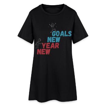Drôle de nouvelle année Nouveaux objectifs Motivation Résolution Gif - Robe T-shirt Femme - noir - Devant