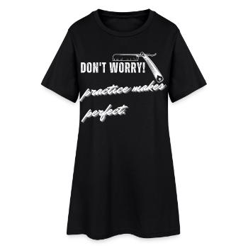 Une pratique drôle de rasoir barbier rend la coupe parfaite. - Robe T-shirt Femme - noir - Devant