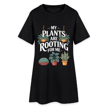 Plantes d’intérieur Plantes d’intérieur - Robe T-shirt Femme - noir - Devant