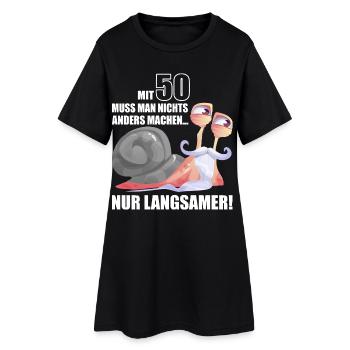 50 ans d’anniversaire de l’escargot lent - Robe T-shirt Femme - noir - Devant