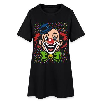 Clown de Carnaval | costume coloré de carnaval - Robe T-shirt Femme - noir - Devant