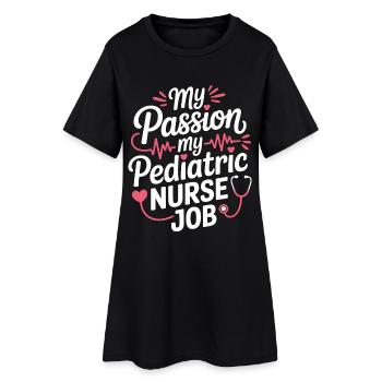 Pediatric Nurse My Passion My Pediatric Kids Nurse - Frauen T-Shirt-Kleid - Schwarz - Vorne