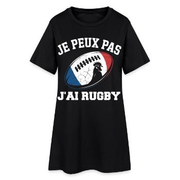 Je Peux Pas J'ai Rugby - Robe T-shirt Femme - noir - Devant