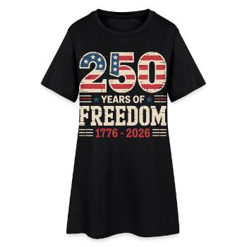 250 ans de conception de l’indépendance de la liberté américaine - Robe T-shirt Femme - noir - Devant