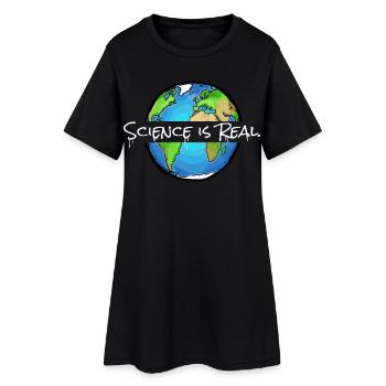La science est réelle | Globe - Robe T-shirt Femme - noir - Devant