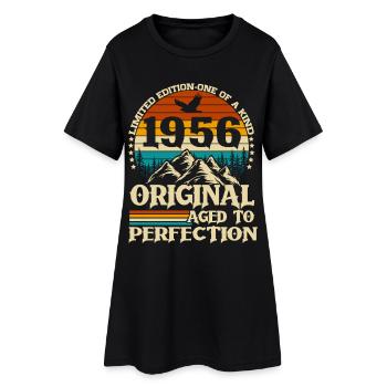 Original 1956 Jahrgang Retro Geburtstag Geschenk - Frauen T-Shirt-Kleid - Schwarz - Vorne