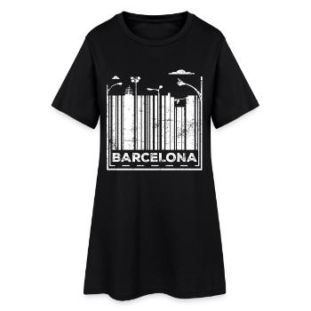 Barcelona City - Robe T-shirt Femme - noir - Devant