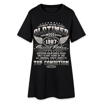Oldtimer 1987 Jahrgang Vintage Geburtstag Geschenk - Frauen T-Shirt-Kleid - Schwarz - Vorne
