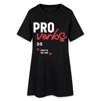 Trust in the Lord Proverbs 3:5 Bible Verse - Women’s T-Shirt Dress - black - Front