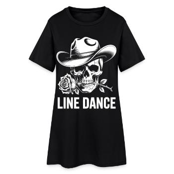 Crâne de danse en ligne avec Rose - Robe T-shirt Femme - noir - Devant