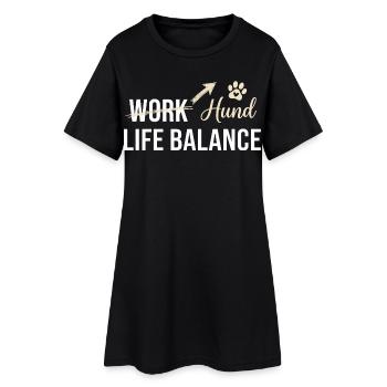 Équilibre entre chien et vie professionnelle/vie privée - Robe T-shirt Femme - noir - Devant
