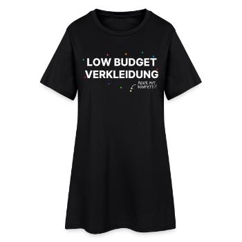 Low Budget Kostüm – mit Konfetti! Karneval Spaß - Frauen T-Shirt-Kleid - Schwarz - Vorne