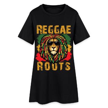 Lion Reggae Roots Rasta Vibe - Robe T-shirt Femme - noir - Devant
