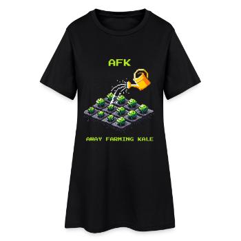 AFK avec le chou kale | Culture maraîchère et jardin - Robe T-shirt Femme - noir - Devant