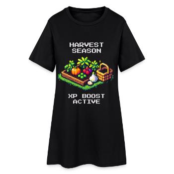 Bonus de temps de récolte actif | Récolte et autosuffisance - Robe T-shirt Femme - noir - Devant