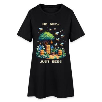 Pas de PNJ, seulement des abeilles | Apiculture & Miel - Robe T-shirt Femme - noir - Devant