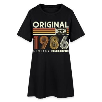 1986 Jahrgang Vintage 40 Geburtstag Geschenk Retro - Frauen T-Shirt-Kleid - Schwarz - Vorne