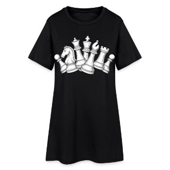 Chess Chaos – Dynamics on the Board - Women’s T-Shirt Dress - black - Front