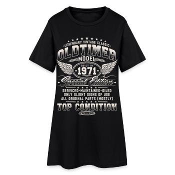 Oldtimer Baujahr 1971 Jahrgang Geburtstag Geschenk - Frauen T-Shirt-Kleid - Schwarz - Vorne