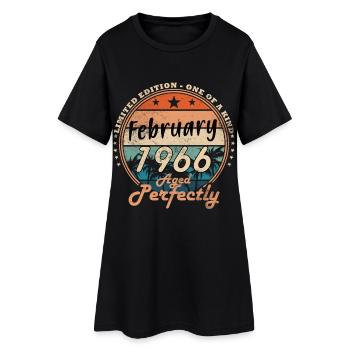 60e anniversaire 60 ans Février 1966 Vintage - Robe T-shirt Femme - noir - Devant