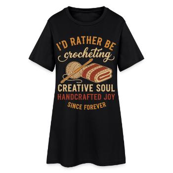 Je préférerais crocheter du crochet soul créatif - Robe T-shirt Femme - noir - Devant