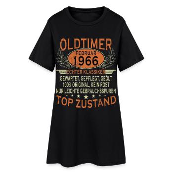 Oldtimer 1966 Jahrgang 60. Geburtstag Geschenk - Frauen T-Shirt-Kleid - Schwarz - Vorne