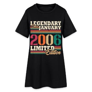 Retro-Geburtstagsgeschenk im Januar 2006 - Frauen T-Shirt-Kleid - Schwarz - Vorne
