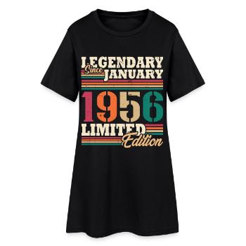 Vintage 1956 Janvier Rétro Cadeau D'anniversaire - Robe T-shirt Femme - noir - Devant