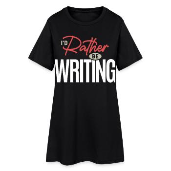 Je préférerais écrire une citation d’auteur drôle - Robe T-shirt Femme - noir - Devant