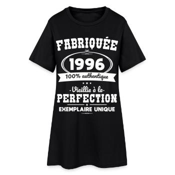 Hergestellt 1996 – Perfekt gereift - Frauen T-Shirt-Kleid - Schwarz - Vorne