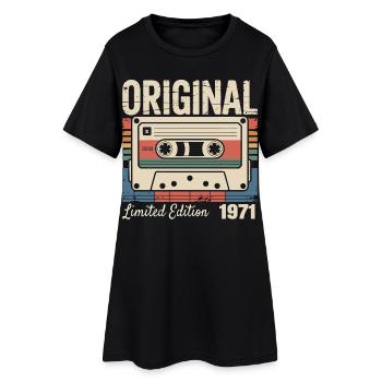 55ème anniversaire - Cadeau Vintage 1971 - Robe T-shirt Femme - noir - Devant