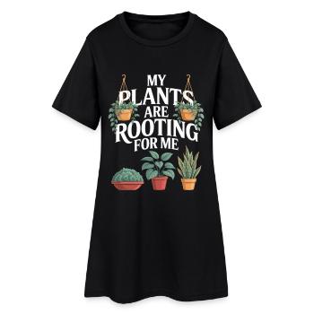 Plantes d’intérieur Plantes d’intérieur - Robe T-shirt Femme - noir - Devant
