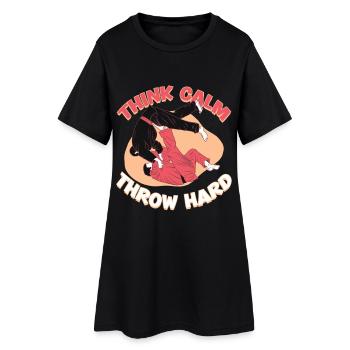 Judo Arts martiaux : pensez calmement, lancez fort - Robe T-shirt Femme - noir - Devant